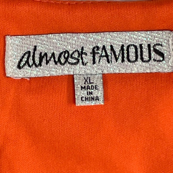 Women’s XL Almost Famous Orange Bell Sleeve Top - Picture 11 of 15